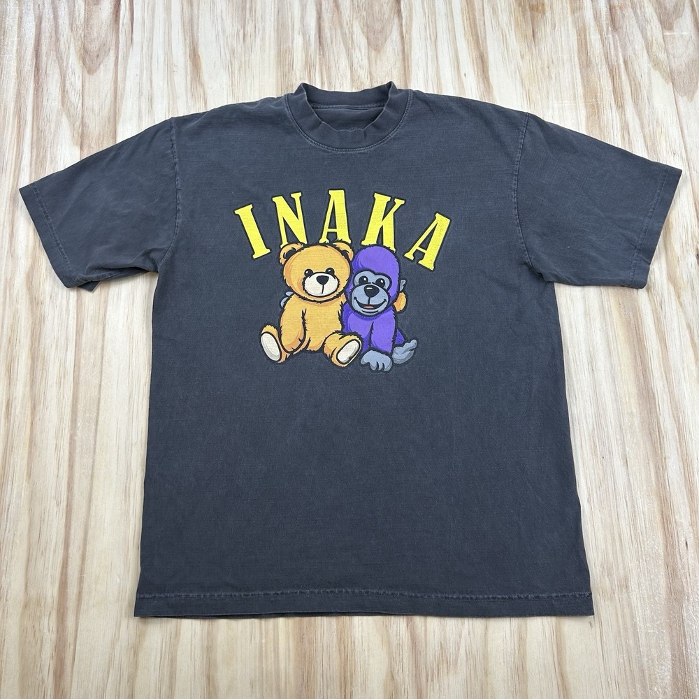 Inaka Power Oversized T Shirt Mens Medium Faded Black Streetwear Short Sleeve